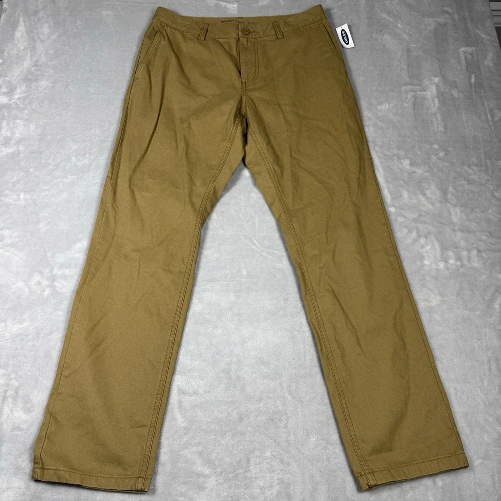 Old Navy Mens Athletic Soft-Washed Chino Pants Khaki Tan 33x32‎ 661276-05-1 NEW